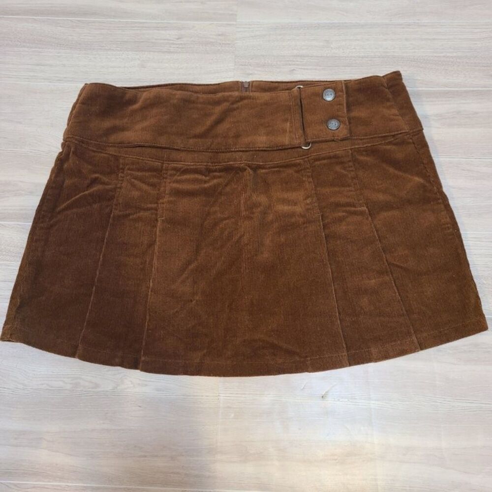 ICE Jeanswear Corduroy Pleated Mini Skirt Juniors 7 Brown Y2K Schoolgirl Preppy